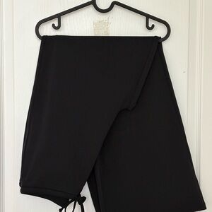 Zara Dark Navy Blue Wide-Leg Strechy Drawstring Pants